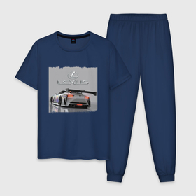 Мужская пижама хлопок с принтом Lexus   Motorsport   Racing team , 100% хлопок | брюки и футболка прямого кроя, без карманов, на брюках мягкая резинка на поясе и по низу штанин
 | car | lexus | motorsport | power | prestige | racing | автомобиль | автоспорт | гонка | лексус | мощь | престиж