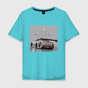 Мужская футболка хлопок Oversize с принтом Lexus   Motorsport   Racing team в Петрозаводске, 100% хлопок | свободный крой, круглый ворот, “спинка” длиннее передней части | car | lexus | motorsport | power | prestige | racing | автомобиль | автоспорт | гонка | лексус | мощь | престиж