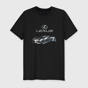 Мужская футболка хлопок Slim с принтом Lexus   Motorsport в Курске, 92% хлопок, 8% лайкра | приталенный силуэт, круглый вырез ворота, длина до линии бедра, короткий рукав | car | lexus | motorsport | power | prestige | racing | автомобиль | автоспорт | гонка | лексус | мощь | престиж