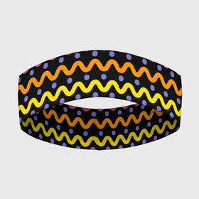 Повязка на голову 3D с принтом Разноцветные волнистые линии в Екатеринбурге,  |  | абстракция | волны | линии | паттерн | радуга | разноцветные | цветные