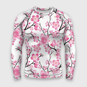 Мужской рашгард 3D с принтом Весенняя сакура в Тюмени,  |  | арт | весна | рисунок | розовые цветы | розовый цветок | сакура | цветок | цветы | яркие цветы | яркий цветок
