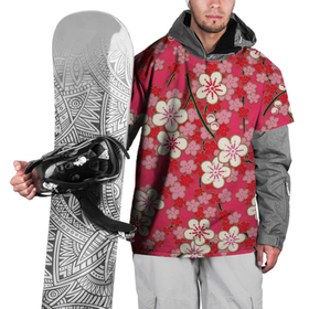 Накидка на куртку 3D с принтом Пышная весна в Новосибирске, 100% полиэстер |  | арт | белые цветы | белый цветок | весна | рисунок | рисунок маслом | сакура | цветок | цветы | яркие цветы | яркий цветок