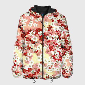 Мужская куртка 3D с принтом Цветущая весна в Новосибирске, ткань верха — 100% полиэстер, подклад — флис | прямой крой, подол и капюшон оформлены резинкой с фиксаторами, два кармана без застежек по бокам, один большой потайной карман на груди. Карман на груди застегивается на липучку | арт | белые цветы | белый цветок | весна | рисунок | сакура | цветение | цветок | цветущие деревья | цветы | яркие цветы | яркий цветок