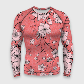Мужской рашгард 3D с принтом Начало цветения ,  |  | арт | весна | рисунок | розовые цветы | розовый цветок | сакура | цветение | цветение дерева | цветение деревьев | цветок | цветы | яркие цветы | яркий цветок