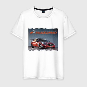 Мужская футболка хлопок с принтом Mazda   Motorsports Development , 100% хлопок | прямой крой, круглый вырез горловины, длина до линии бедер, слегка спущенное плечо. | car | development | japan | mazda | motorsport | power | racing | team | автомобиль | автоспорт | гонка | мазда | мощь | развитие | япония