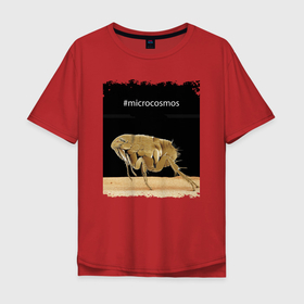 Мужская футболка хлопок Oversize с принтом Микрокосмос   Блоха в Санкт-Петербурге, 100% хлопок | свободный крой, круглый ворот, “спинка” длиннее передней части | flea | insect | microcosmos | paws | лапы | микрокосмос | насекомое