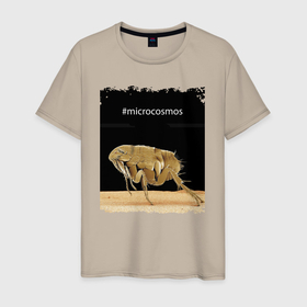 Мужская футболка хлопок с принтом Микрокосмос   Блоха в Курске, 100% хлопок | прямой крой, круглый вырез горловины, длина до линии бедер, слегка спущенное плечо. | flea | insect | microcosmos | paws | лапы | микрокосмос | насекомое
