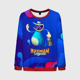 Мужской свитшот 3D с принтом Синий globox Rayman в Белгороде, 100% полиэстер с мягким внутренним слоем | круглый вырез горловины, мягкая резинка на манжетах и поясе, свободная посадка по фигуре | legends | rayman | rayman legends | глобокс | рейман | рэйман | рэймэн