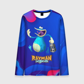 Мужской лонгслив 3D с принтом Синий globox Rayman , 100% полиэстер | длинные рукава, круглый вырез горловины, полуприлегающий силуэт | Тематика изображения на принте: legends | rayman | rayman legends | глобокс | рейман | рэйман | рэймэн