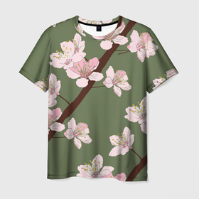 Мужская футболка 3D с принтом Деревья весной в Петрозаводске, 100% полиэфир | прямой крой, круглый вырез горловины, длина до линии бедер | арт | весна | рисунок | розовые цветы | розовый цветок | сакура | цветение | цветение дерева | цветение деревьев | цветок | цветы | яркие цветы | яркий цветок