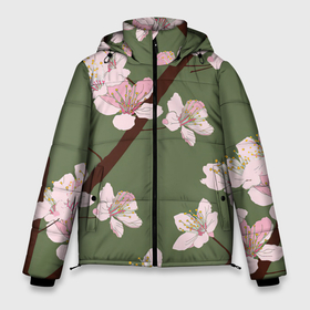 Мужская зимняя куртка 3D с принтом Деревья весной в Тюмени, верх — 100% полиэстер; подкладка — 100% полиэстер; утеплитель — 100% полиэстер | длина ниже бедра, свободный силуэт Оверсайз. Есть воротник-стойка, отстегивающийся капюшон и ветрозащитная планка. 

Боковые карманы с листочкой на кнопках и внутренний карман на молнии. | арт | весна | рисунок | розовые цветы | розовый цветок | сакура | цветение | цветение дерева | цветение деревьев | цветок | цветы | яркие цветы | яркий цветок