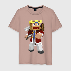 Мужская футболка хлопок с принтом Minecraft   Warrior , 100% хлопок | прямой крой, круглый вырез горловины, длина до линии бедер, слегка спущенное плечо. | minecraft | sword | video game | warrior | видеоигра | воин | майнкрафт | меч