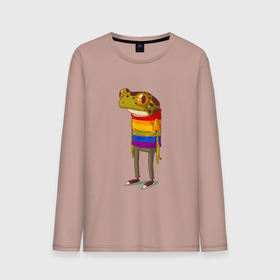 Мужской лонгслив хлопок с принтом Лягушка | Frog in a colored t shirt в Курске, 100% хлопок |  | frog in a colored tshirt | бесхвостые | голиаф | древесница | земноводное | квакуша | квакушка | квакша | лиопельма | лягва | лягуха | лягушач | лягушечка | лягушка | лягушкаквакушка | лягушки | нототрема | пипа
