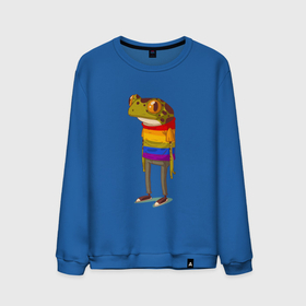 Мужской свитшот хлопок с принтом Лягушка | Frog in a colored t shirt в Екатеринбурге, 100% хлопок |  | frog in a colored tshirt | бесхвостые | голиаф | древесница | земноводное | квакуша | квакушка | квакша | лиопельма | лягва | лягуха | лягушач | лягушечка | лягушка | лягушкаквакушка | лягушки | нототрема | пипа