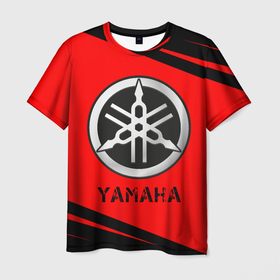 Мужская футболка 3D с принтом YAMAHA | Yamaha   Графика в Новосибирске, 100% полиэфир | прямой крой, круглый вырез горловины, длина до линии бедер | auto | logo | moto | motor | symbol | yamaha | авто | автомобиль | гонки | знак | линии | лого | логотип | логотипы | марка | машина | мото | мотоцикл | мотоциклы | символ | символы | ямаха