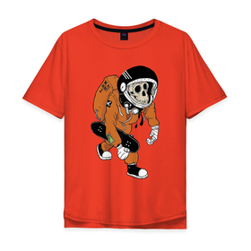 Мужская футболка хлопок Oversize с принтом Astronaut   Cool Monkey , 100% хлопок | свободный крой, круглый ворот, “спинка” длиннее передней части | astronaut | gloves | monkey | skate board | sneakers | spacesuit | космонавт | кроссовки | обезьяна | перчатки | скафандр | скейтборд