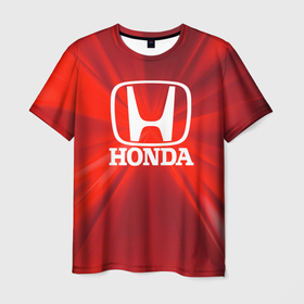 Мужская футболка 3D с принтом хонда   HONDA. в Санкт-Петербурге, 100% полиэфир | прямой крой, круглый вырез горловины, длина до линии бедер | honda | sport | авто | автомобиль | бренд | марка | спорт | хонда