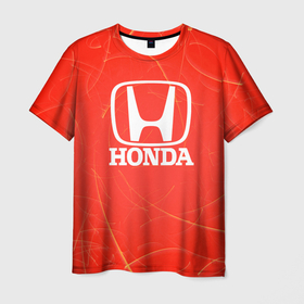Мужская футболка 3D с принтом Honda хонда в Санкт-Петербурге, 100% полиэфир | прямой крой, круглый вырез горловины, длина до линии бедер | honda | sport | авто | автомобиль | бренд | марка | спорт | хонда