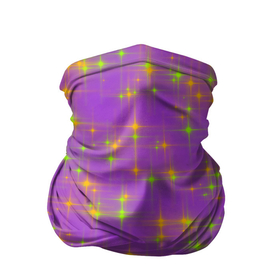 Бандана-труба 3D с принтом Космос, лиловое звёздное небо , 100% полиэстер, ткань с особыми свойствами — Activecool | плотность 150‒180 г/м2; хорошо тянется, но сохраняет форму | Тематика изображения на принте: звёзды | зелёный | лиловый | небо | оранжевый | сиреневый | фиолетовый