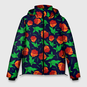 Мужская зимняя куртка 3D с принтом Тюльпаны Весенние цветы в Санкт-Петербурге, верх — 100% полиэстер; подкладка — 100% полиэстер; утеплитель — 100% полиэстер | длина ниже бедра, свободный силуэт Оверсайз. Есть воротник-стойка, отстегивающийся капюшон и ветрозащитная планка. 

Боковые карманы с листочкой на кнопках и внутренний карман на молнии. | flowers | red tulips | spring | tulips | акварельные цветы | букет | бутоны | весенние цветы | весна | красные тюльпаны | красные цветы | лепестки | лето | листья | много цветов | нарисованные цветы | подарок