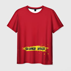 Мужская футболка 3D с принтом Лого Sabikui Bisco в Санкт-Петербурге, 100% полиэфир | прямой крой, круглый вырез горловины, длина до линии бедер | Тематика изображения на принте: аниме | биско | брызги | логотип | надпись | название
