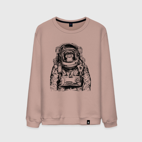Мужской свитшот хлопок с принтом Monkey   Astronaut в Тюмени, 100% хлопок |  | Тематика изображения на принте: astronaut | eyes | hype | monkey | muzzle | nose | spacesuit | глаза | космонавт | нос | обезьяна | хайп | шимпанзе