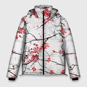 Мужская зимняя куртка 3D с принтом Осенние деревья в Тюмени, верх — 100% полиэстер; подкладка — 100% полиэстер; утеплитель — 100% полиэстер | длина ниже бедра, свободный силуэт Оверсайз. Есть воротник-стойка, отстегивающийся капюшон и ветрозащитная планка. 

Боковые карманы с листочкой на кнопках и внутренний карман на молнии. | арт | весна | рисунок | розовые цветы | розовый цветок | сакура | цветение | цветение дерева | цветение деревьев | цветок | цветы | яркие цветы | яркий цветок