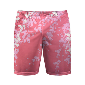 Мужские шорты спортивные с принтом Весенняя ива ,  |  | арт | весна | рисунок | розовые цветы | розовый цветок | сакура | цветение | цветение дерева | цветение деревьев | цветок | цветы | яркие цветы | яркий цветок