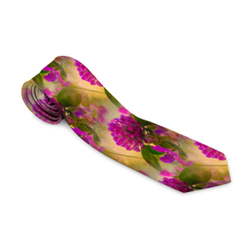 Галстук 3D с принтом фиолетовые цветочки 3d в Новосибирске, 100% полиэстер | Длина 148 см; Плотность 150-180 г/м2 | весна | паттерн | фиолетовые цветы | цветочки | цветы