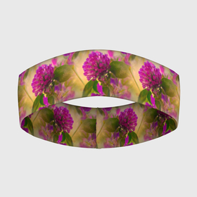 Повязка на голову 3D с принтом фиолетовые цветочки 3d в Екатеринбурге,  |  | весна | паттерн | фиолетовые цветы | цветочки | цветы