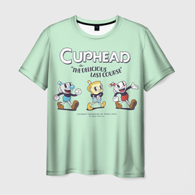 Мужская футболка 3D с принтом cuphead   герои в Петрозаводске, 100% полиэфир | прямой крой, круглый вырез горловины, длина до линии бедер | cuphead | мультфильмы | чашечка | шоу