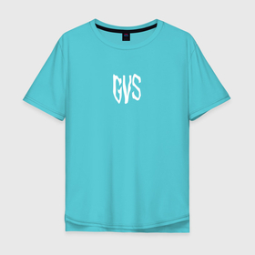 Мужская футболка хлопок Oversize с принтом G V S , 100% хлопок | свободный крой, круглый ворот, “спинка” длиннее передней части | gvs | блогер | валакас | глад