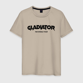 Мужская футболка хлопок с принтом Глад Валакас Тур в Новосибирске, 100% хлопок | прямой крой, круглый вырез горловины, длина до линии бедер, слегка спущенное плечо. | gladiator | валакас | глад | гладиатор | тур