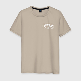 Мужская футболка хлопок с принтом GVS NEW , 100% хлопок | прямой крой, круглый вырез горловины, длина до линии бедер, слегка спущенное плечо. | gvs | валакас | глад | логотип