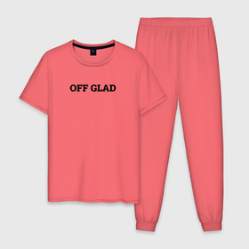 Мужская пижама хлопок с принтом OFF GLAD , 100% хлопок | брюки и футболка прямого кроя, без карманов, на брюках мягкая резинка на поясе и по низу штанин
 | glad | блогер | валакас | глад