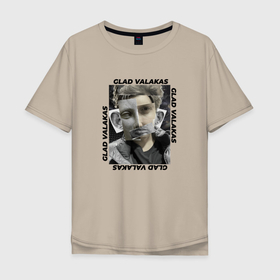 Мужская футболка хлопок Oversize с принтом OLD VICE в Белгороде, 100% хлопок | свободный крой, круглый ворот, “спинка” длиннее передней части | Тематика изображения на принте: валакас | глад | лицо | портрет