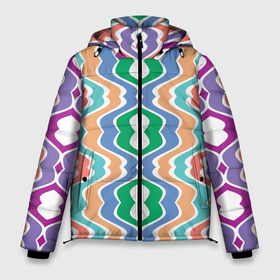Мужская зимняя куртка 3D с принтом Цветной, геометрический рисунок для печати на футболках и аксессуарах в Екатеринбурге, верх — 100% полиэстер; подкладка — 100% полиэстер; утеплитель — 100% полиэстер | длина ниже бедра, свободный силуэт Оверсайз. Есть воротник-стойка, отстегивающийся капюшон и ветрозащитная планка. 

Боковые карманы с листочкой на кнопках и внутренний карман на молнии. | аксессуары | геометрический | для айфона | для девочки | для детей | для дома | для мамы | для телефона | подарок | узор | футболка | цветной | чехол
