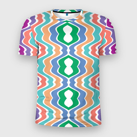 Мужская футболка 3D Slim с принтом Цветной, геометрический рисунок для печати на футболках и аксессуарах в Новосибирске, 100% полиэстер с улучшенными характеристиками | приталенный силуэт, круглая горловина, широкие плечи, сужается к линии бедра | аксессуары | геометрический | для айфона | для девочки | для детей | для дома | для мамы | для телефона | подарок | узор | футболка | цветной | чехол