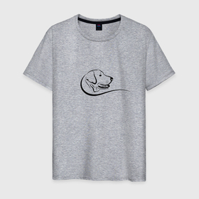 Мужская футболка хлопок с принтом Собаки логотип , 100% хлопок | прямой крой, круглый вырез горловины, длина до линии бедер, слегка спущенное плечо. | Тематика изображения на принте: породы | собак | собаки | эмблема