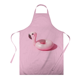 Фартук 3D с принтом Flamingos | Розовый фламинго в Новосибирске, 100% полиэстер | общий размер — 65 х 85 см, ширина нагрудника — 26 см, горловина — 53 см, длина завязок — 54 см, общий обхват в поясе — 173 см. Принт на завязках и на горловине наносится с двух сторон, на основной части фартука — только с внешней стороны | flamingos | phoenicopterus | животные | розовая птица | розовый | фламинго | фламингообразный