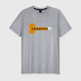 Мужская футболка хлопок Slim с принтом Loading | Загрузка 18+ в Кировске, 92% хлопок, 8% лайкра | приталенный силуэт, круглый вырез ворота, длина до линии бедра, короткий рукав | brazzers | hub | loading | бразерс | загрузка