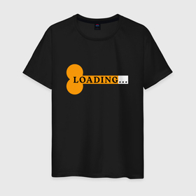 Мужская футболка хлопок с принтом Loading | Загрузка 18+ , 100% хлопок | прямой крой, круглый вырез горловины, длина до линии бедер, слегка спущенное плечо. | brazzers | hub | loading | бразерс | загрузка
