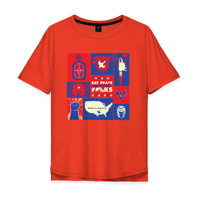 Мужская футболка хлопок Oversize с принтом Peacemaker.  Миротворец в Новосибирске, 100% хлопок | свободный крой, круглый ворот, “спинка” длиннее передней части | dc | peace | peacemaker | мир | миротворец | пацифист | суперзлодей