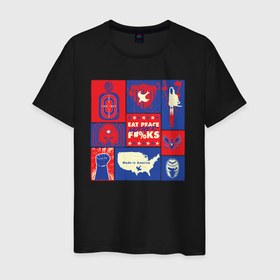 Мужская футболка хлопок с принтом Peacemaker.  Миротворец в Екатеринбурге, 100% хлопок | прямой крой, круглый вырез горловины, длина до линии бедер, слегка спущенное плечо. | dc | peace | peacemaker | мир | миротворец | пацифист | суперзлодей