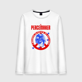Мужской лонгслив хлопок с принтом Миротворец.  Лого в Санкт-Петербурге, 100% хлопок |  | dc | peace | peacemaker | лого | мир | миротворец | пацифист | суперзлодей