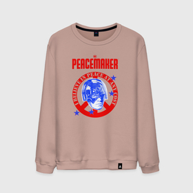 Мужской свитшот хлопок с принтом Миротворец.  Лого в Петрозаводске, 100% хлопок |  | dc | peace | peacemaker | лого | мир | миротворец | пацифист | суперзлодей