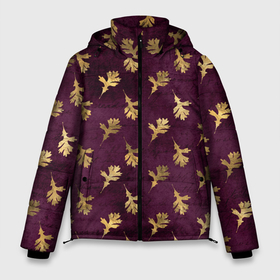 Мужская зимняя куртка 3D с принтом Золотые листья на бордовом фоне , верх — 100% полиэстер; подкладка — 100% полиэстер; утеплитель — 100% полиэстер | длина ниже бедра, свободный силуэт Оверсайз. Есть воротник-стойка, отстегивающийся капюшон и ветрозащитная планка. 

Боковые карманы с листочкой на кнопках и внутренний карман на молнии. | золото | золотые | листочки | листья | осень | паттерн | текстуры