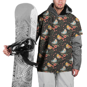 Накидка на куртку 3D с принтом Птички на ветках в Белгороде, 100% полиэстер |  | Тематика изображения на принте: весна | ветки | птица | птицы | птички