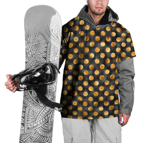 Накидка на куртку 3D с принтом Золотой горошек на черном фоне в Тюмени, 100% полиэстер |  | Тематика изображения на принте: gold | золото | золотой горошек | паттерн | текстуры