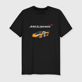 Мужская футболка хлопок Slim с принтом McLaren   Motorsport   Racing Team , 92% хлопок, 8% лайкра | приталенный силуэт, круглый вырез ворота, длина до линии бедра, короткий рукав | car | mclaren | motorsport | power | racing | team | автомобиль | автоспорт | гонка | мощь